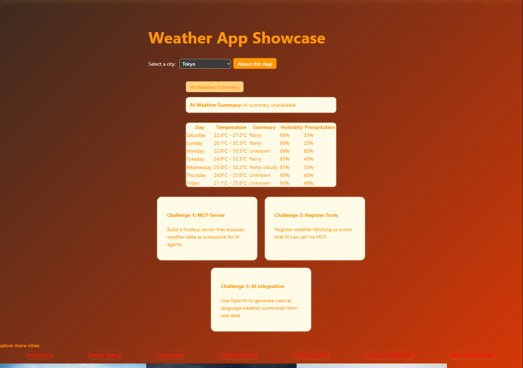 AI Weather App Showcase